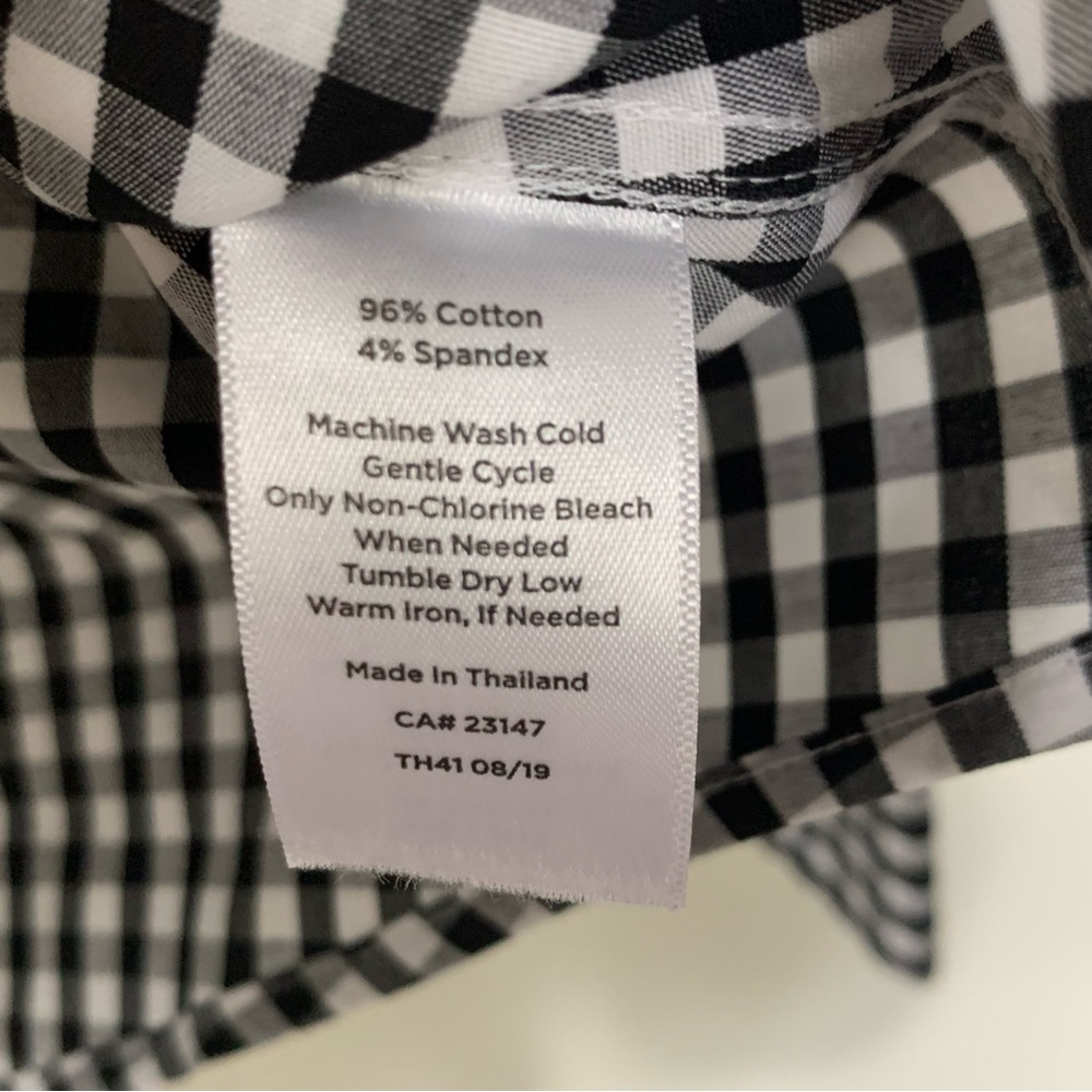 Talbots Gingham Buffalo Plaid Check Button Down Non-Iron Shirt Top size 6 - Picture 7 of 11